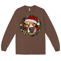 Chestnut Hereford Cow Christmas Long Sleeve Tee - RanaPortraitStore