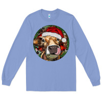 Colony Blue Hereford Cow Christmas Long Sleeve Tee - RanaPortraitStore