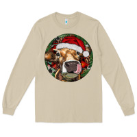 Mushroom Hereford Cow Christmas Long Sleeve Tee - RanaPortraitStore