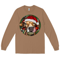 Toasted Coconut Hereford Cow Christmas Long Sleeve Tee - RanaPortraitStore