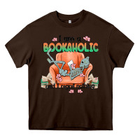 Chocolate Brown bookaholic Heavy Core Tee - MaliasSmallBusiness
