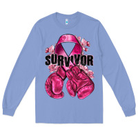 Colony Blue Survivor Breast Cancer with boxing gloves Long Sleeve Tee - NancyCooperArtShop