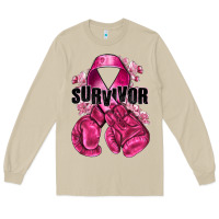 Mushroom Survivor Breast Cancer with boxing gloves Long Sleeve Tee - NancyCooperArtShop