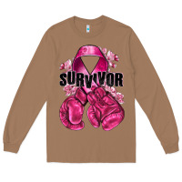Toasted Coconut Survivor Breast Cancer with boxing gloves Long Sleeve Tee - NancyCooperArtShop