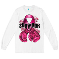 Survivor Breast Cancer With Boxing Gloves Long Sleeve Tee | Teevron