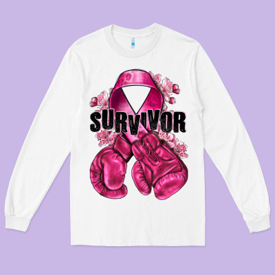 Survivor Breast Cancer With Boxing Gloves Long Sleeve Tee Designed By Nancycooperartshop