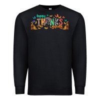 Black Happy thanksgiving Premium Sweatshirt - CowhideDigitalArt