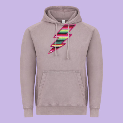 Pink Serape Lightning Vintage Hoodie Designed By Bettercallsaul