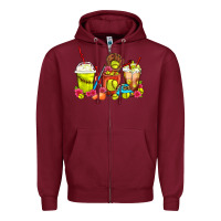 Burgundy Softball Coffee Cups Zipper Hoodie - FaDigitalArtStudio