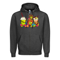 Charcoal Heather Softball Coffee Cups Zipper Hoodie - FaDigitalArtStudio