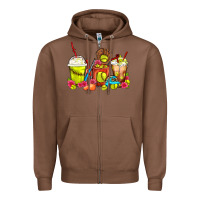 Chestnut Softball Coffee Cups Zipper Hoodie - FaDigitalArtStudio