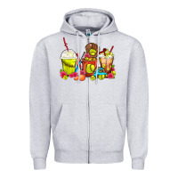 Heather Grey Softball Coffee Cups Zipper Hoodie - FaDigitalArtStudio