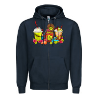 Navy Softball Coffee Cups Zipper Hoodie - FaDigitalArtStudio