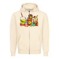 Sandshell Softball Coffee Cups Zipper Hoodie - FaDigitalArtStudio