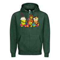 Sports Green Softball Coffee Cups Zipper Hoodie - FaDigitalArtStudio