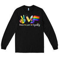 Black Peace love equality Long Sleeve Tee - NancyCooperArtShop