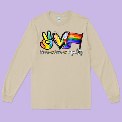Peace Love Equality Long Sleeve Tee Designed By Nancycooperartshop
