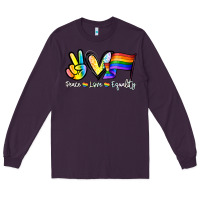 Plum Peace love equality Long Sleeve Tee - NancyCooperArtShop