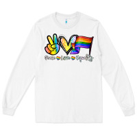 White Peace love equality Long Sleeve Tee - NancyCooperArtShop