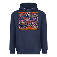 Navy african ankara zebra seamless pattern Heavyweight Hoodie - BundleAndBundleShop