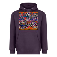 Plum african ankara zebra seamless pattern Heavyweight Hoodie - BundleAndBundleShop