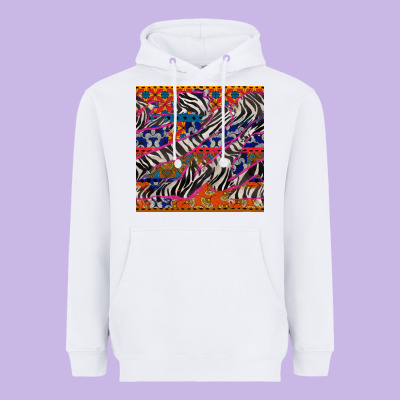 African Ankara Zebra Seamless Pattern Heavyweight Hoodie Designed By Bundleandbundleshop