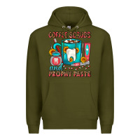 Army Green Coffee Scrubs And Prophy Paste Dentist Coffee Premium Hoodie - FaDigitalArtStudio