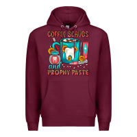 Burgundy Coffee Scrubs And Prophy Paste Dentist Coffee Premium Hoodie - FaDigitalArtStudio