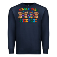 Navy Its Okay To Be Different Premium Sweatshirt - CowhideDigitalArt