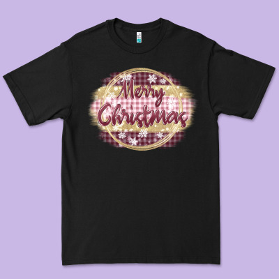 Merry Christmas Pink Premium Tee Designed By Maliassmallbusiness