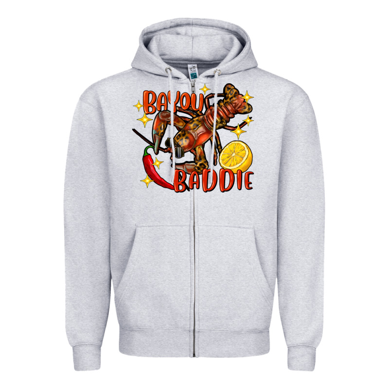 Crawfish Bayou Baddie Zipper Hoodie by FaDigitalArtStudio | Teevron