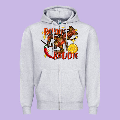 Crawfish Bayou Baddie Zipper Hoodie Designed By Fadigitalartstudio