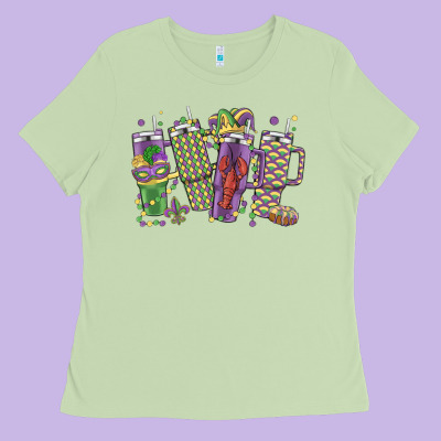 Mardi Gras Coffee Ladies Tee Designed By Maliassmallbusiness