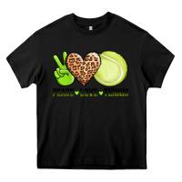Black peace love tennis Heavy Core Tee - AdoDesignShop