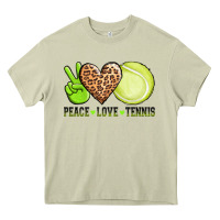 Mossy peace love tennis Heavy Core Tee - AdoDesignShop