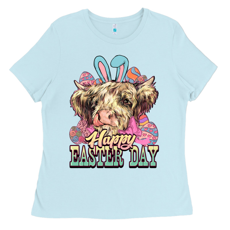 Easter Day Cow Ladies Tee by NancyCooperArtShop | Teevron