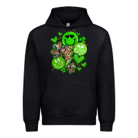 Black st patrick's day green smile Urban Hoodie - Artiststas