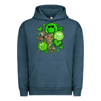 Pigment Midnight Navy st patrick's day green smile Urban Hoodie - Artiststas