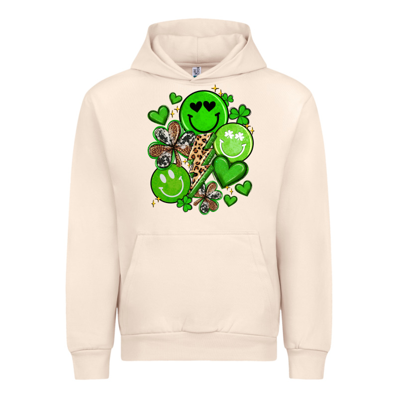 St Patrick's Day Green Smile Urban Hoodie by Artiststas | Teevron
