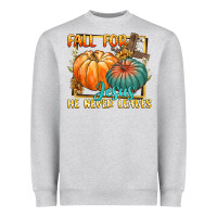 Heather Grey fall for jesus he never fails Heavyweight Sweatshirt - CowGirlArtShop