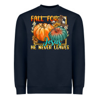Navy fall for jesus he never fails Heavyweight Sweatshirt - CowGirlArtShop