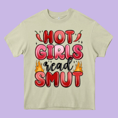 Hot Girls Read Smut Heavy Core Tee Designed By Maliassmallbusiness