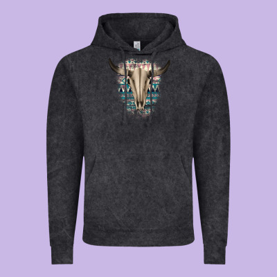 Western Aztec Bull Skull Vintage Hoodie Designed By Bettercallsaul