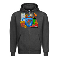 Charcoal Heather Basketball Coffee cup Zipper Hoodie - FaDigitalArtStudio