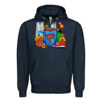 Navy Basketball Coffee cup Zipper Hoodie - FaDigitalArtStudio