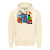 Sandshell Basketball Coffee cup Zipper Hoodie - FaDigitalArtStudio