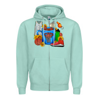Seafoam Basketball Coffee cup Zipper Hoodie - FaDigitalArtStudio