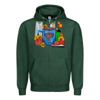 Sports Green Basketball Coffee cup Zipper Hoodie - FaDigitalArtStudio