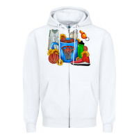 White Basketball Coffee cup Zipper Hoodie - FaDigitalArtStudio