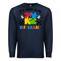 Navy It's Okay To Be Different Premium Sweatshirt - CowhideDigitalArt